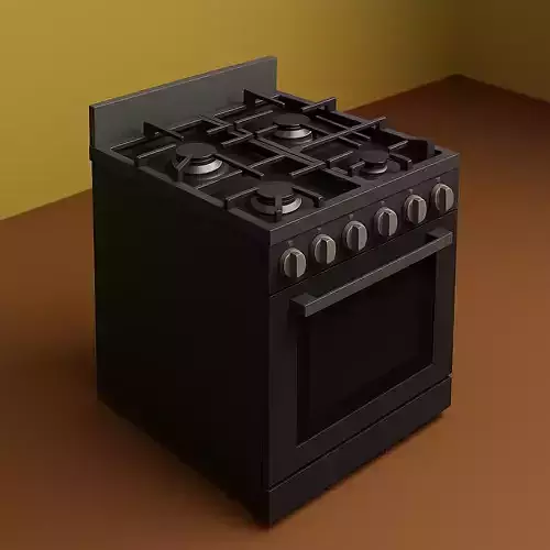 High Quality Low Poly Stove Perfect for Gaming and Architecture