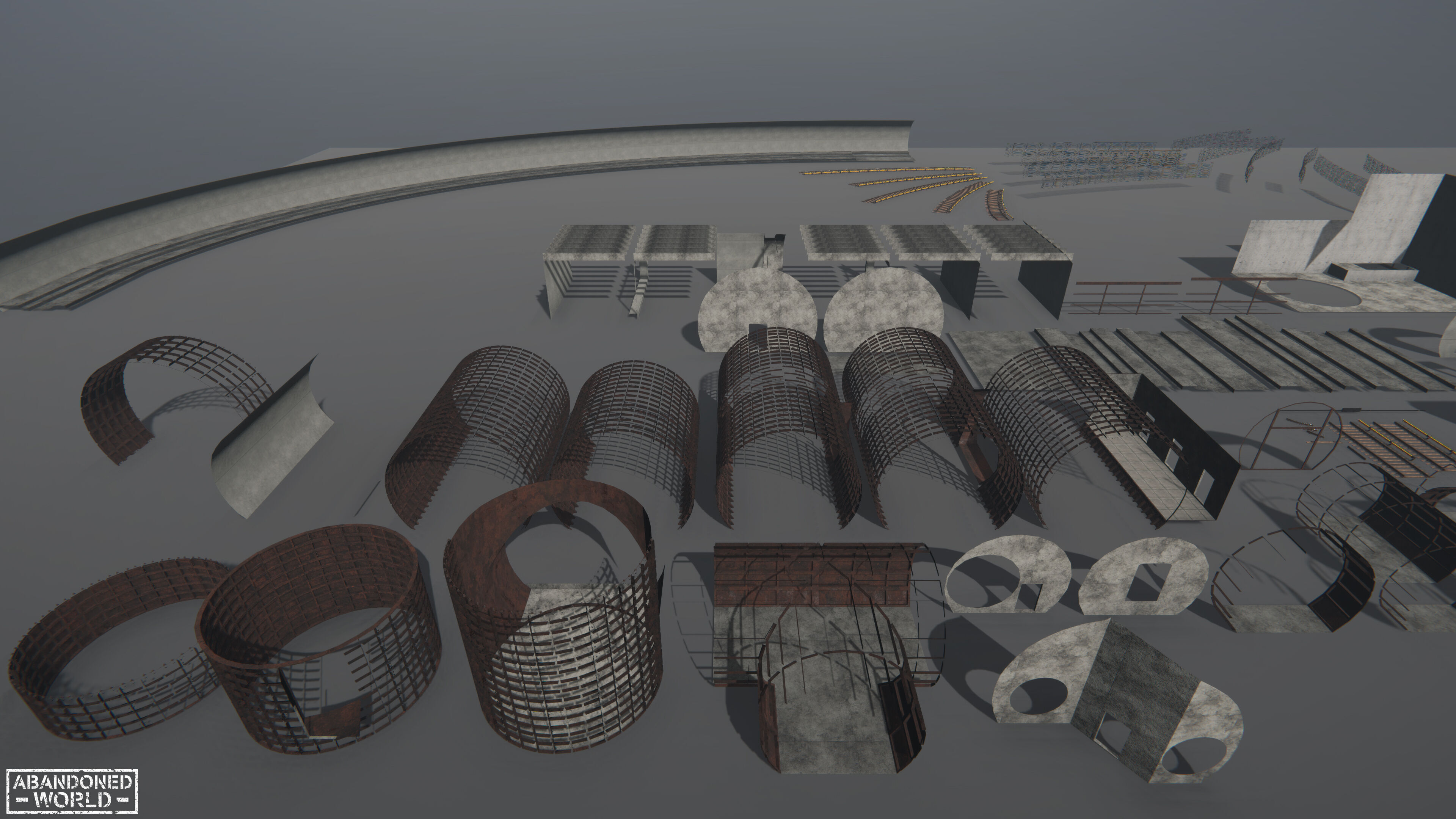 Modular Subway Tunnels for Unity Low-poly 3D model_47