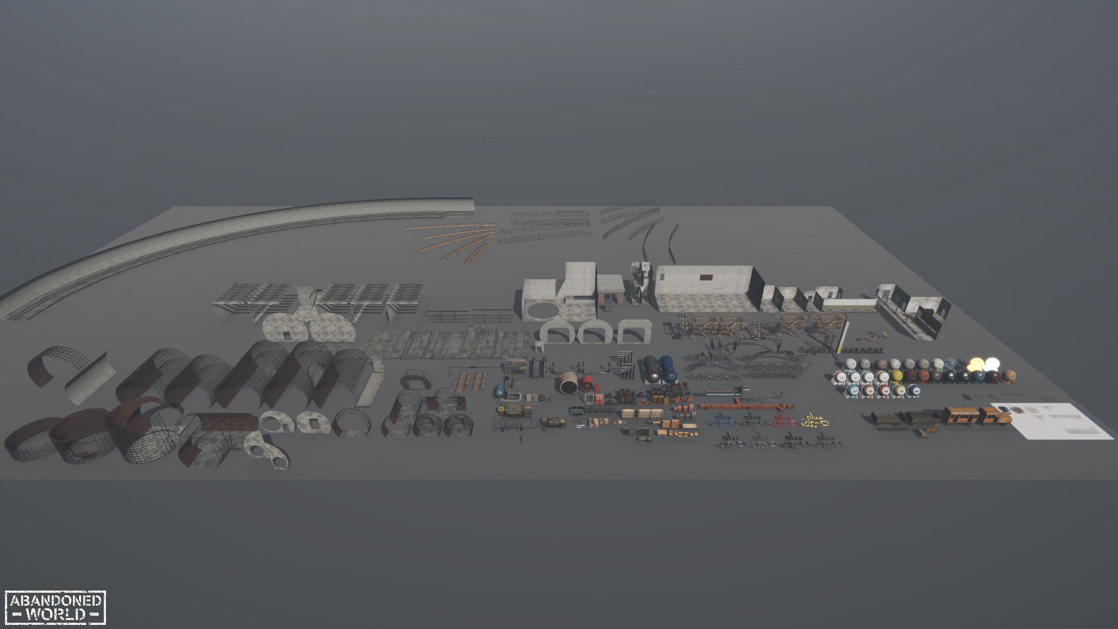 Modular Subway Tunnels for Unity Low-poly 3D model_2