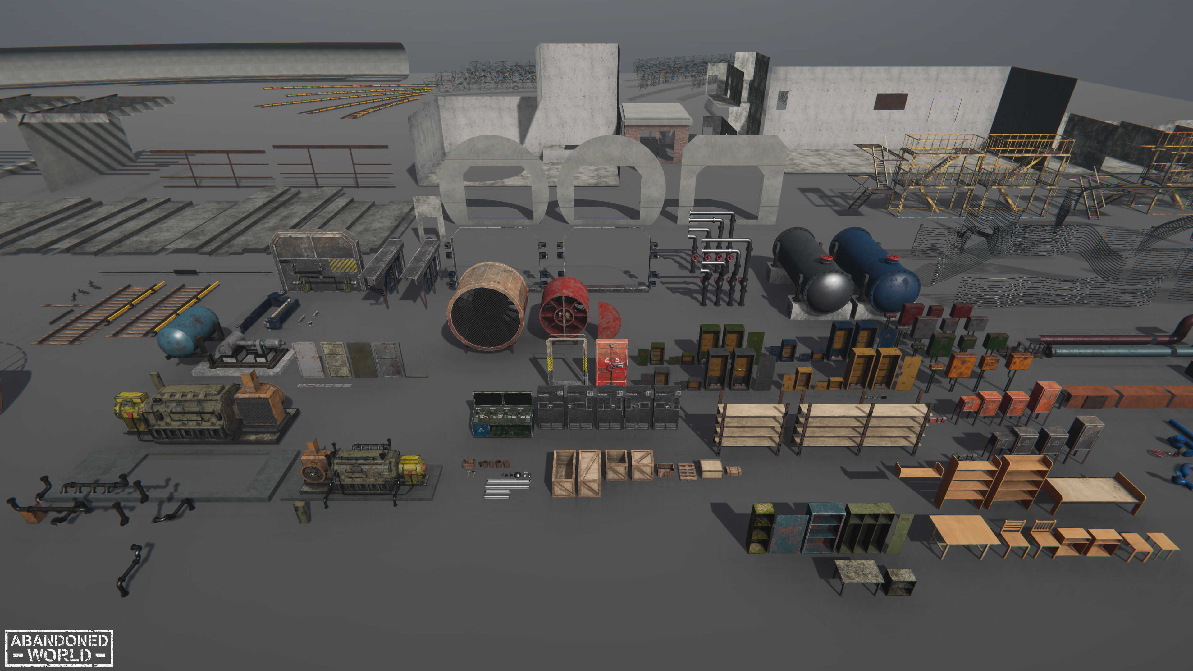 Modular Subway Tunnels for Unity Low-poly 3D model_44