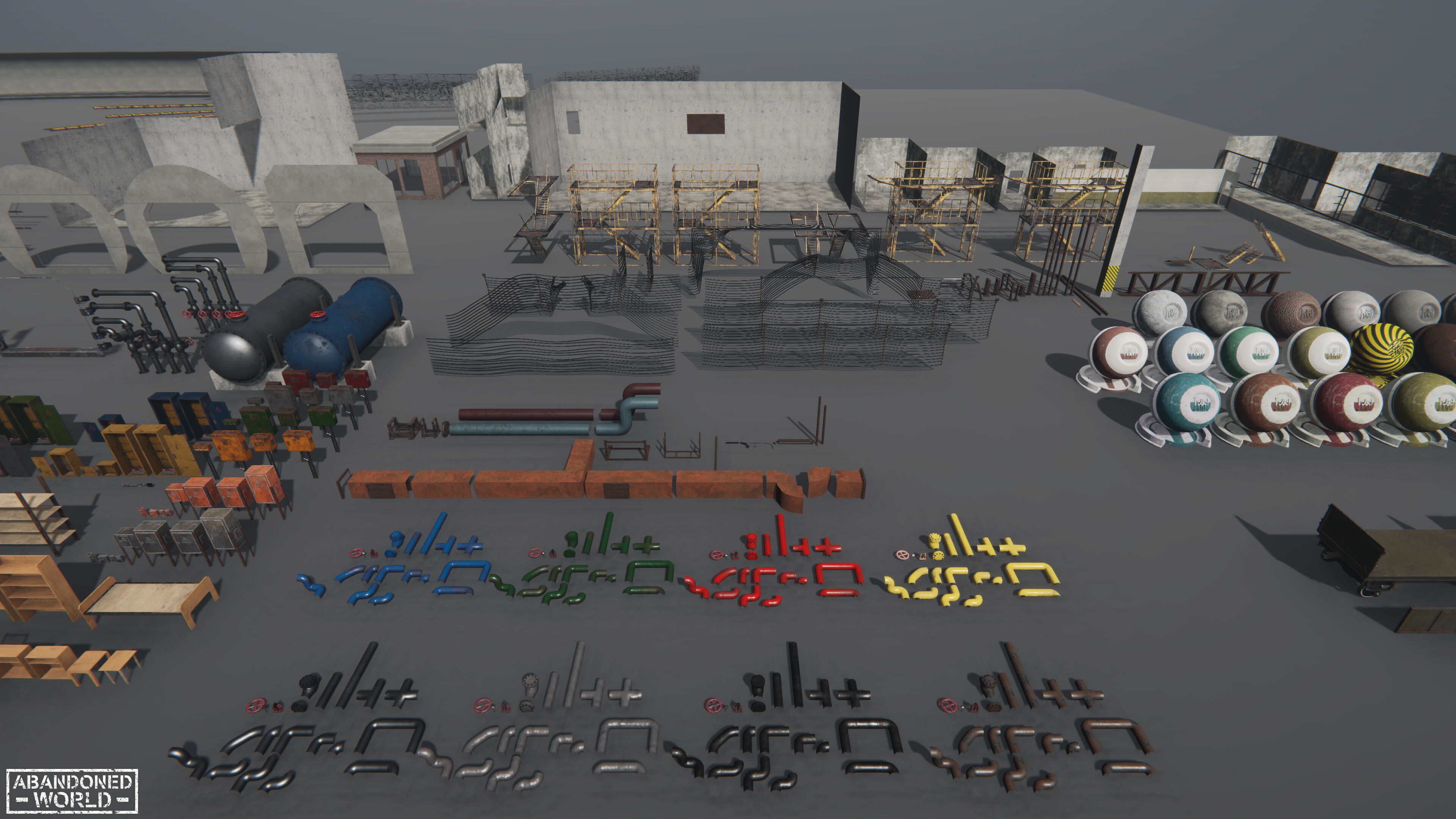 Modular Subway Tunnels for Unity Low-poly 3D model_45