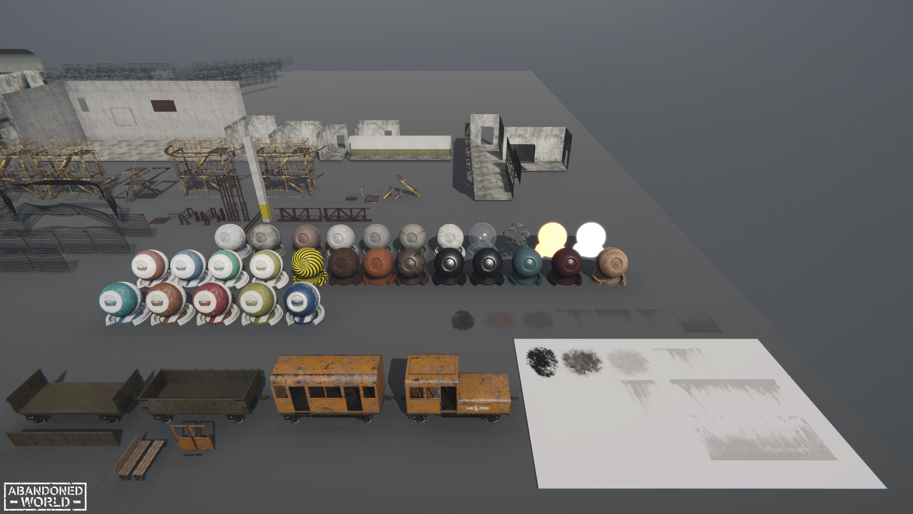 Modular Subway Tunnels for Unity Low-poly 3D model_46