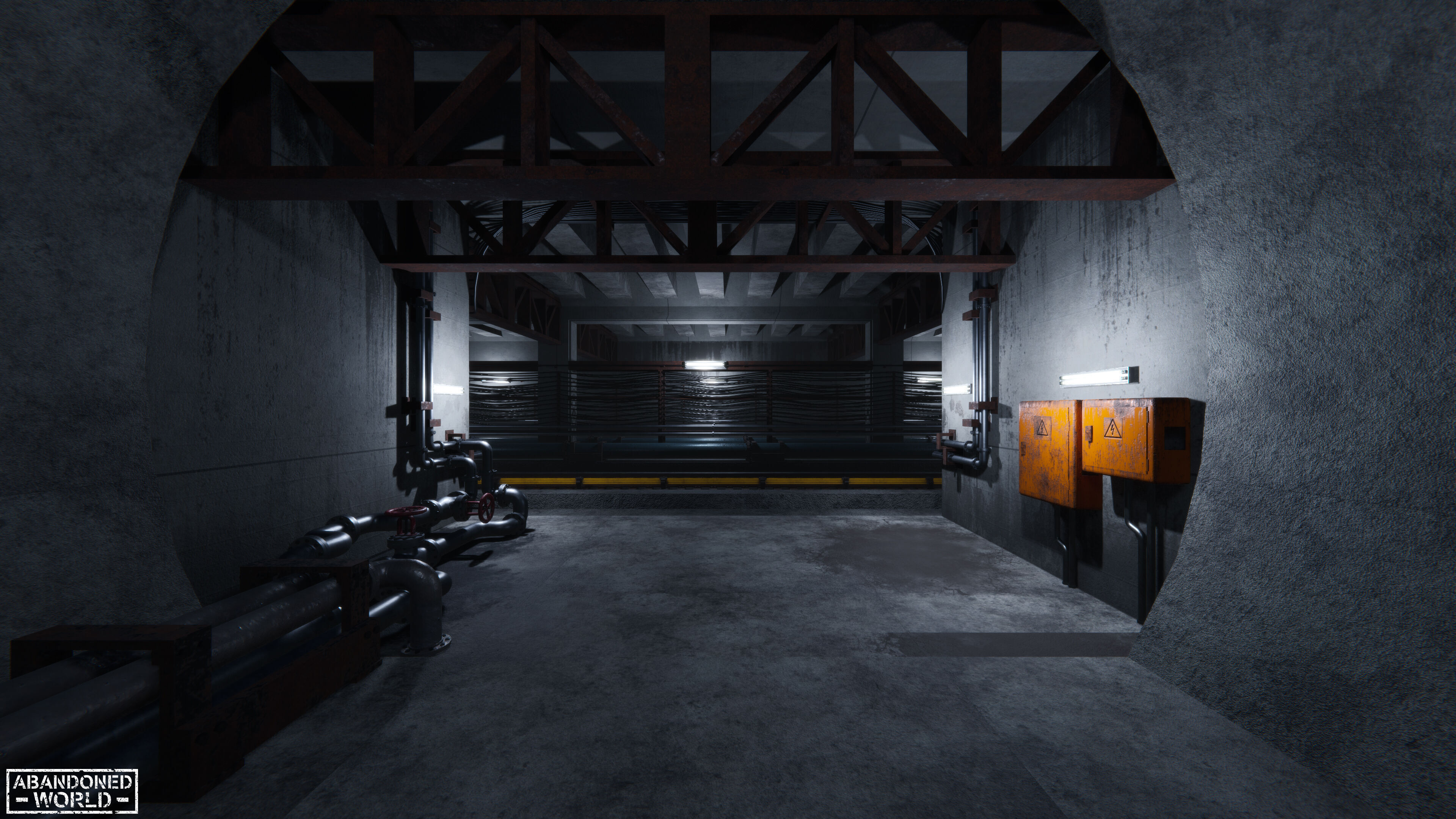 Modular Subway Tunnels for Unity Low-poly 3D model_17