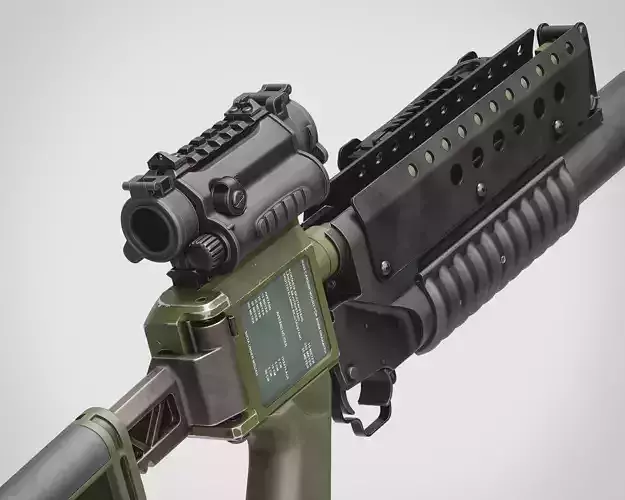 M203 Carbine Low-poly 3D model