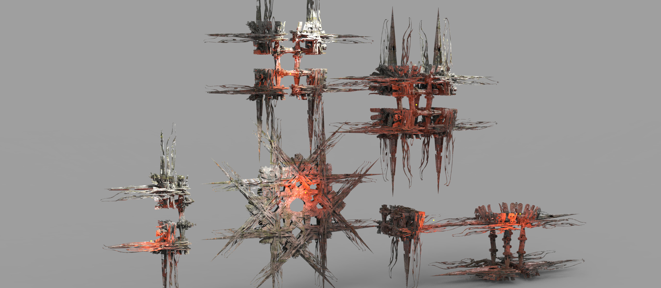 Haze Maze temple structure exterior collection 1  Low-poly 3D model_1