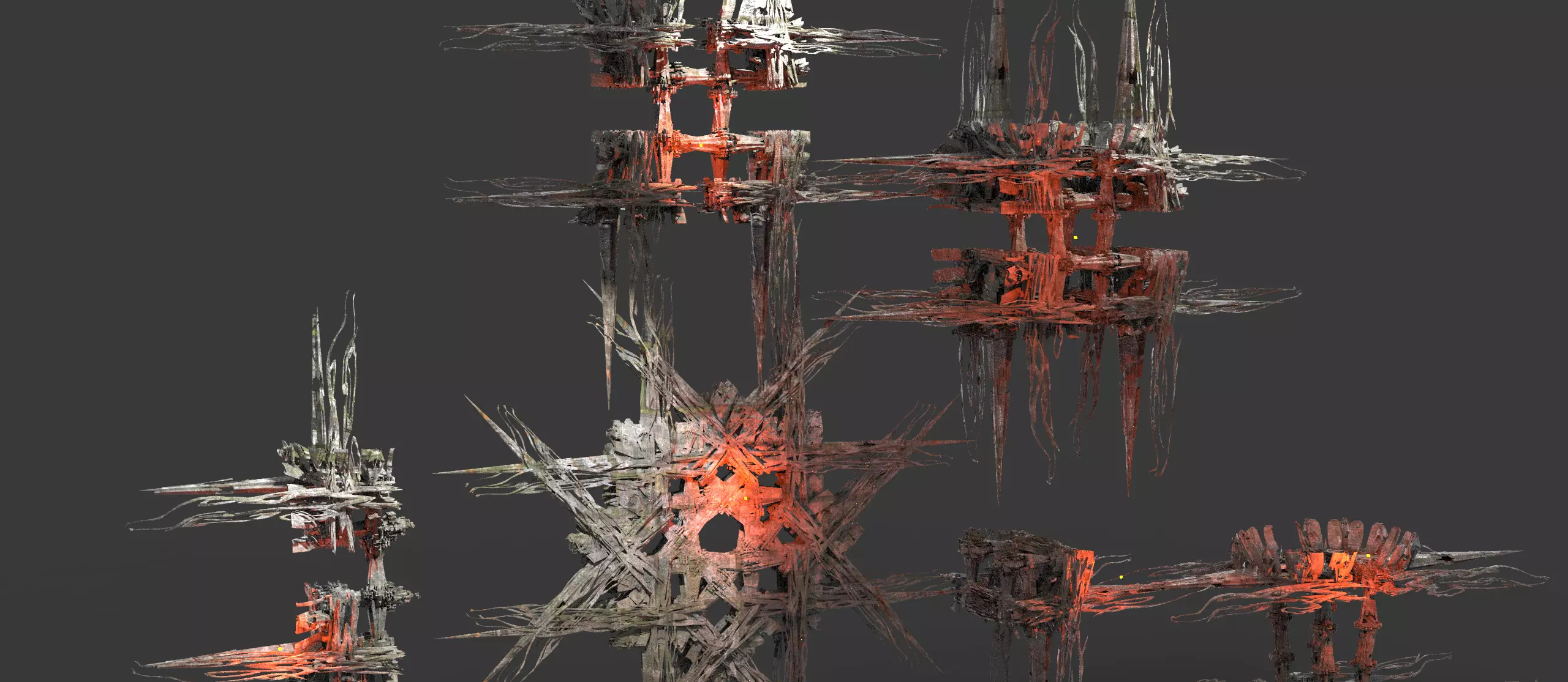 Haze Maze temple structure exterior collection 1  Low-poly 3D model_0