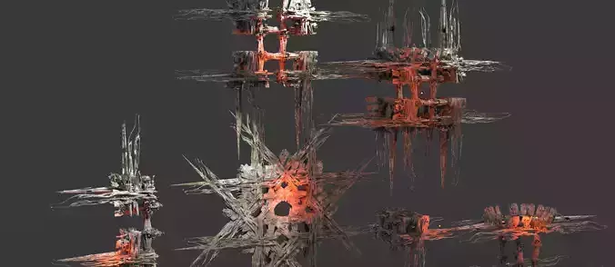 Haze Maze temple structure exterior collection 1  Low-poly 3D model