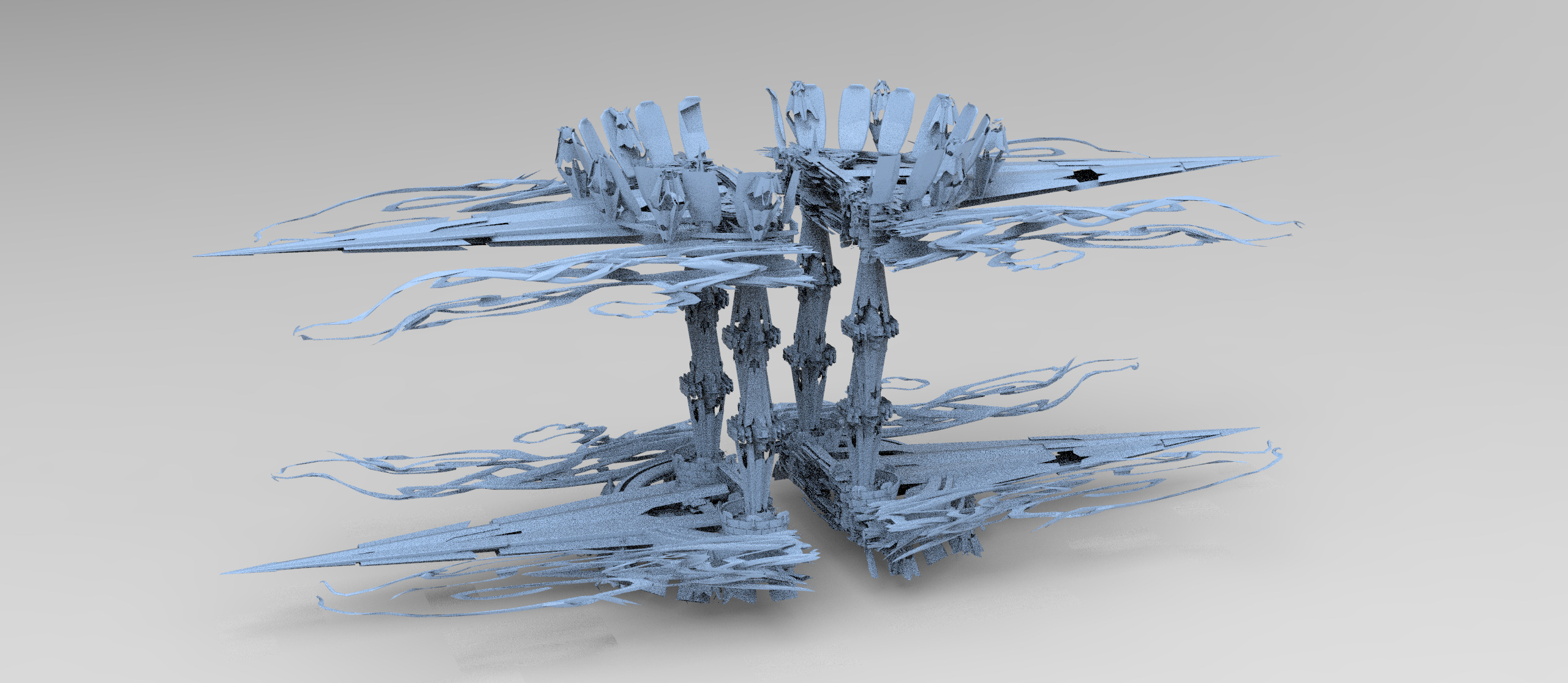 Haze Maze temple structure exterior collection 1  Low-poly 3D model_7