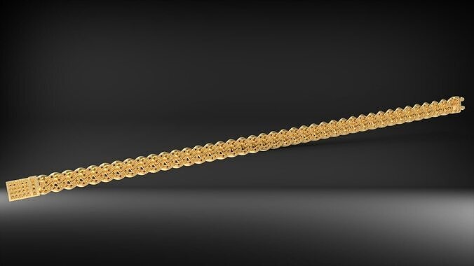 7mm Cuban Link Full Stone Bracelet 3D 3D print model