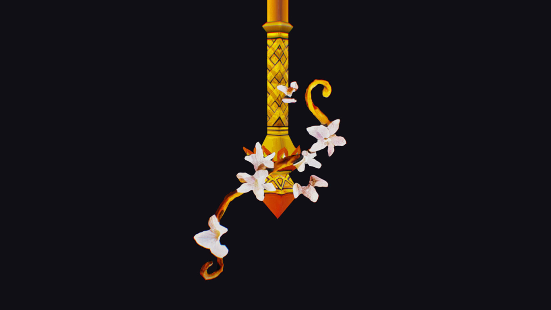 Magical Staff Phoenix Bird Wizard Wand Stick Props Item Low-poly 3D model_12