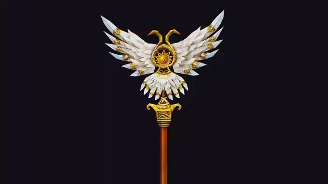 Magical Staff Magic Stick Wand White Bird Wing Props Item