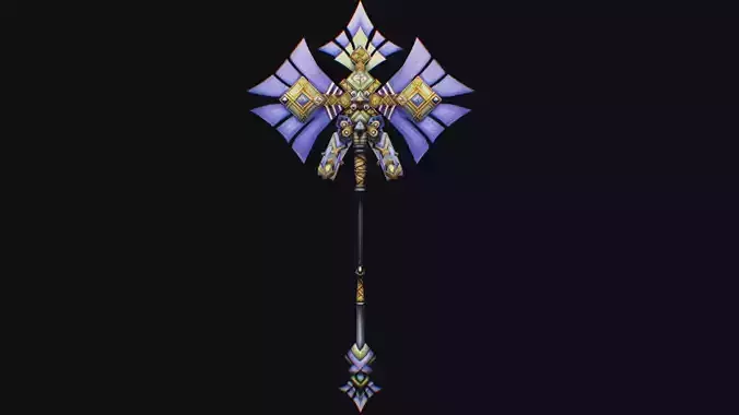 Magical Staff Magic Stick Fantasy Wand Axe Weapon Game Item