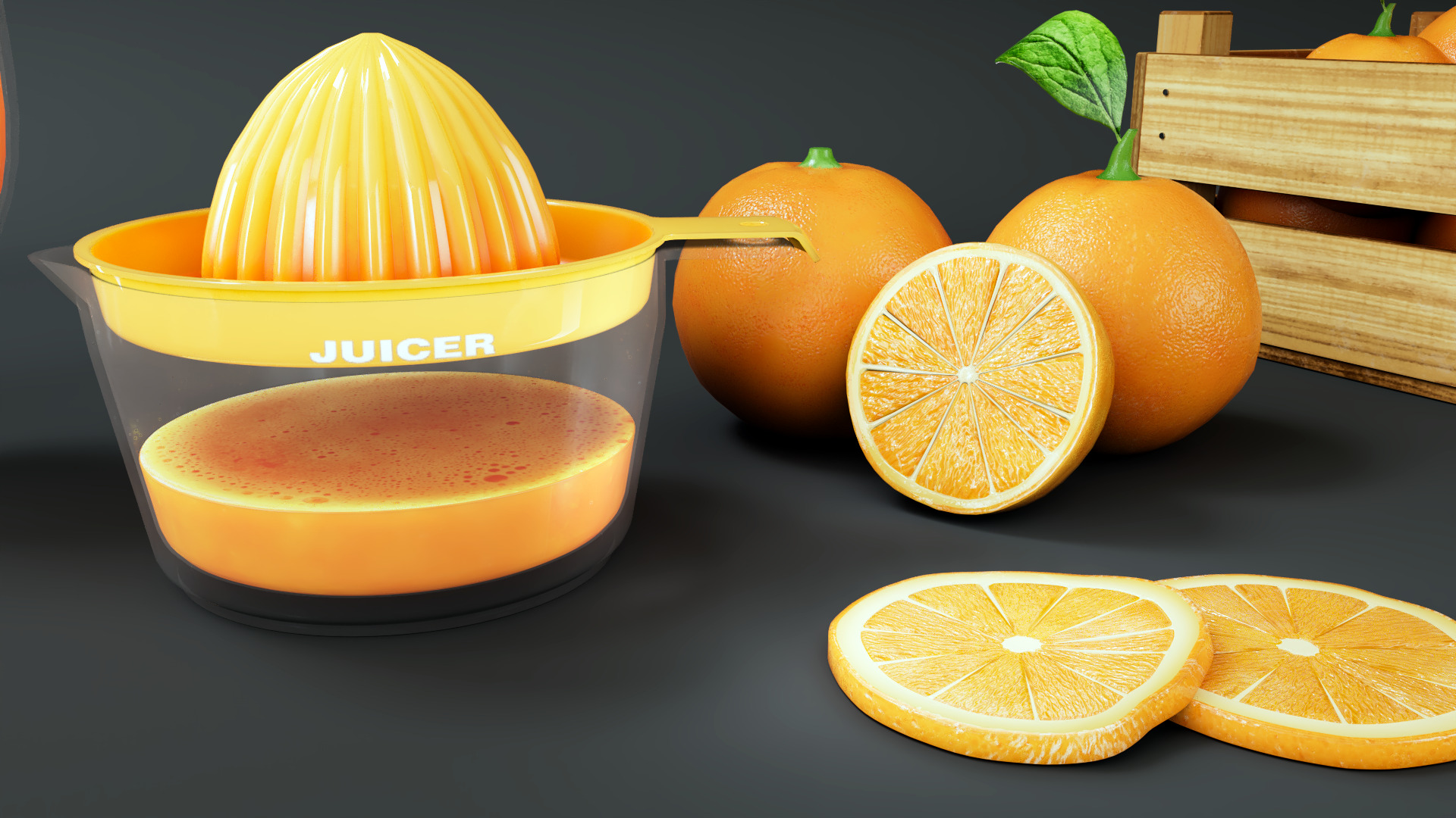 Orange Low-poly 3D model_4