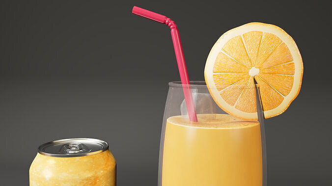 Orange Low-poly 3D model 6