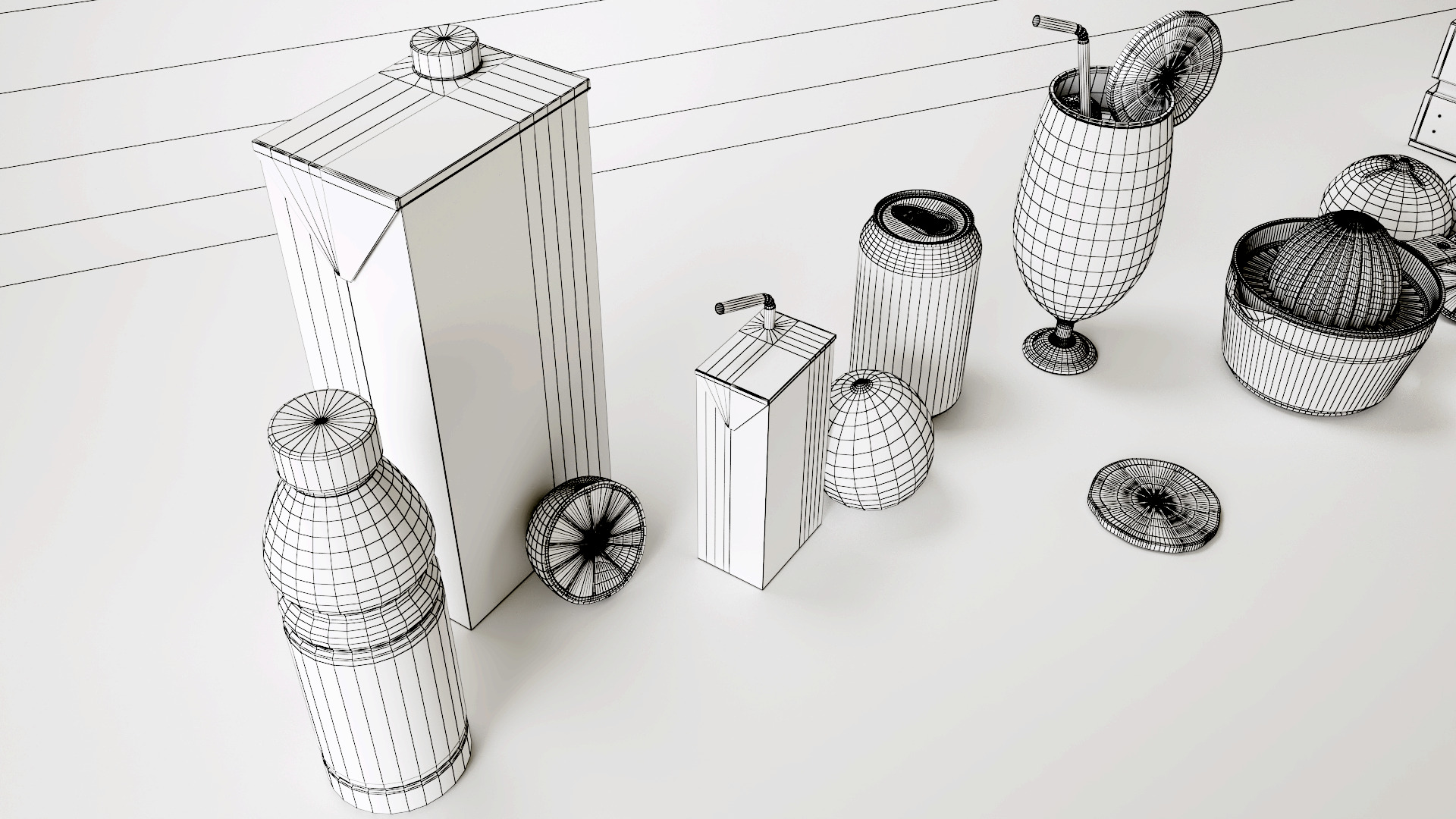 Orange Low-poly 3D model_12