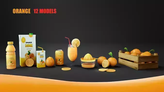 Orange Low-poly 3D model