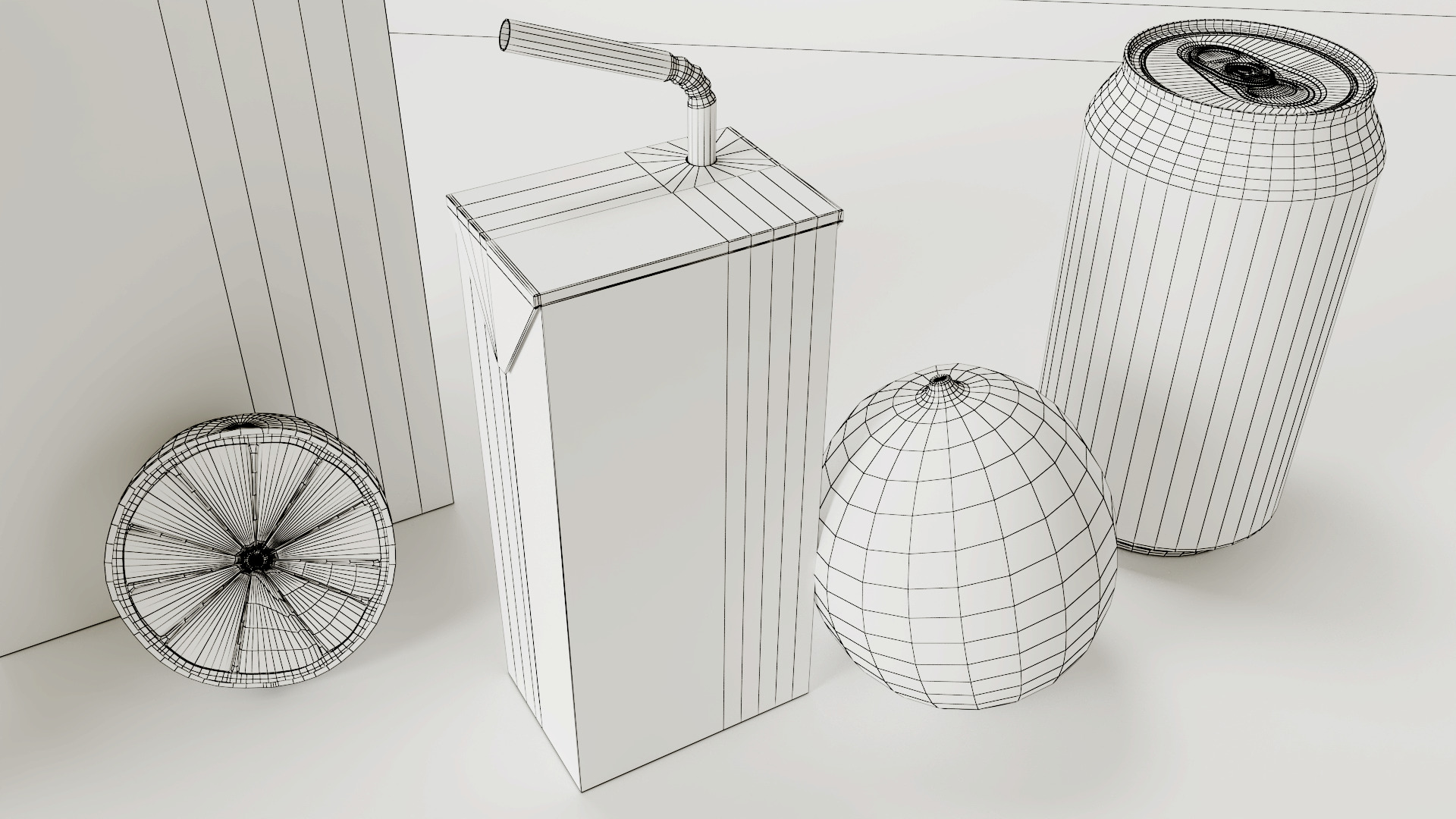 Orange Low-poly 3D model_13