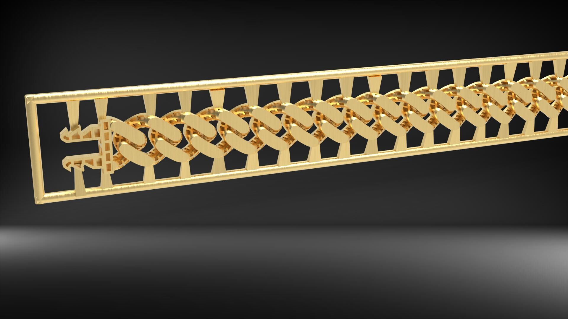 9mm Cuban Link Bracelet 3D 3D print model_3