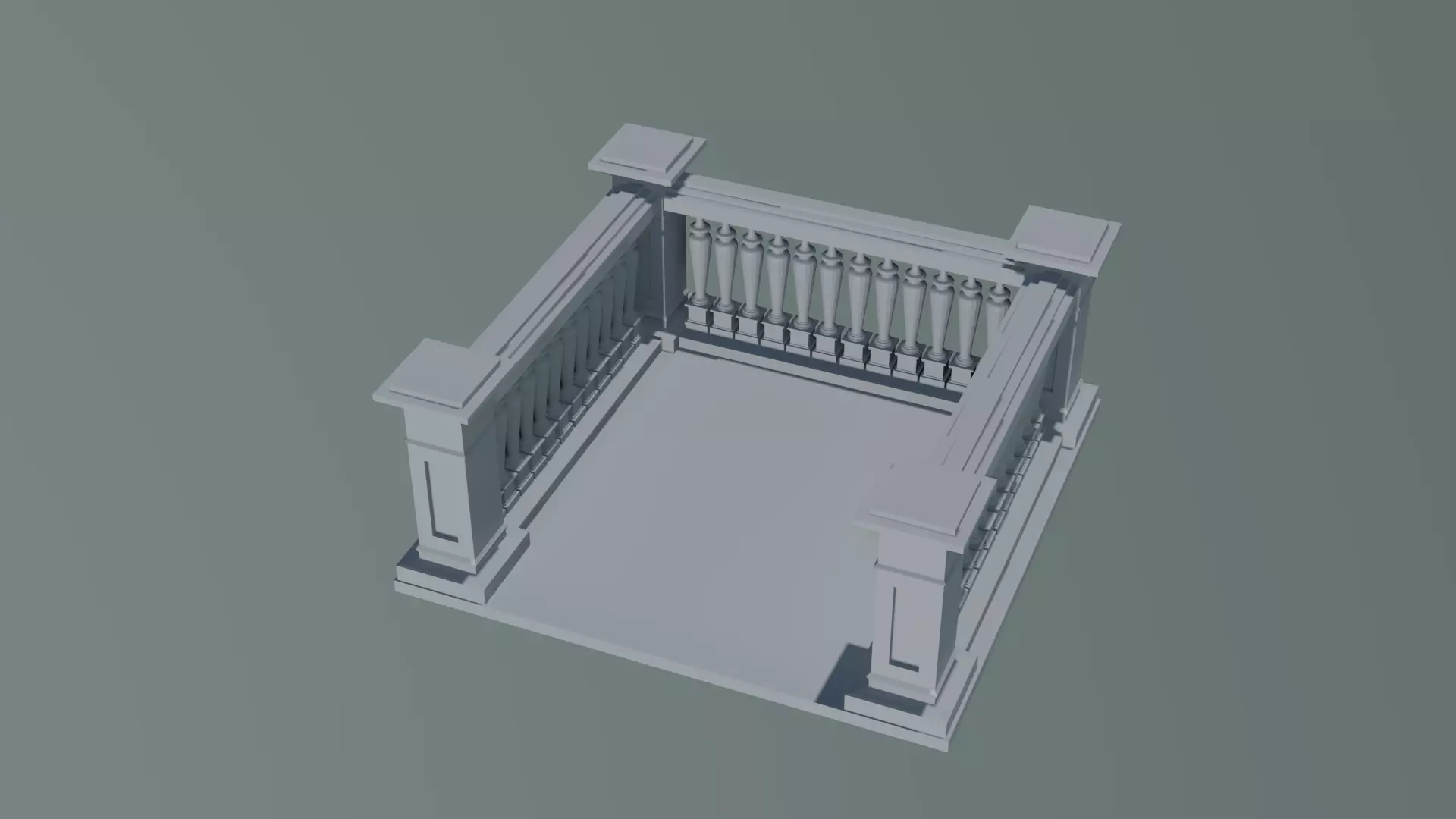 Elegant Balcony Balustrade 3D print model