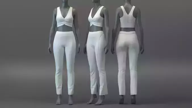 Racerback Sports Bra and Flared Legging Set