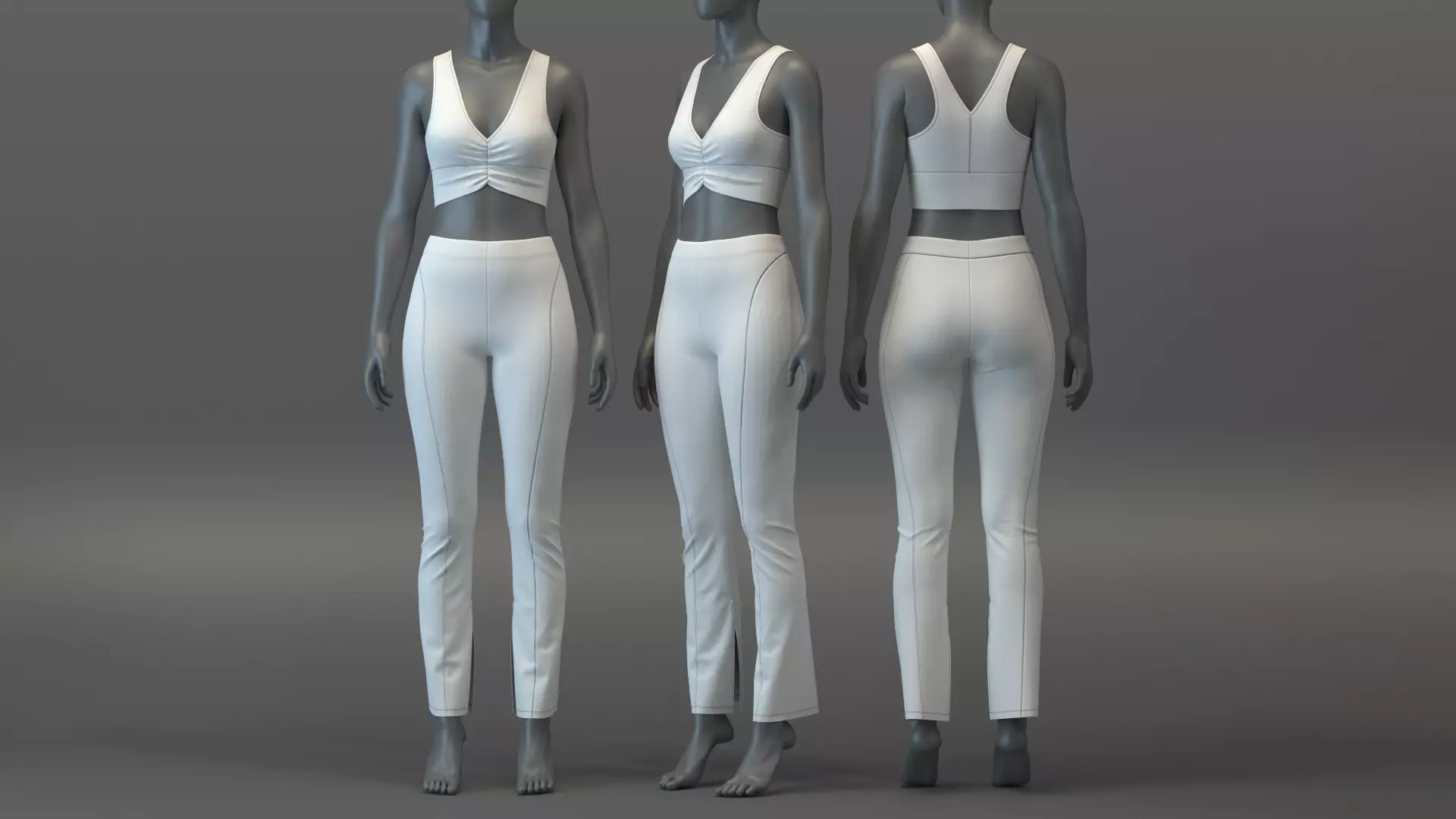 Racerback Sports Bra and Flared Legging Set 3D model