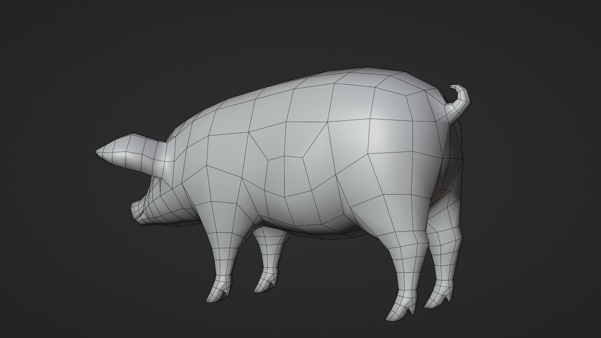 Pig - Stylized Low-poly 3D model_4