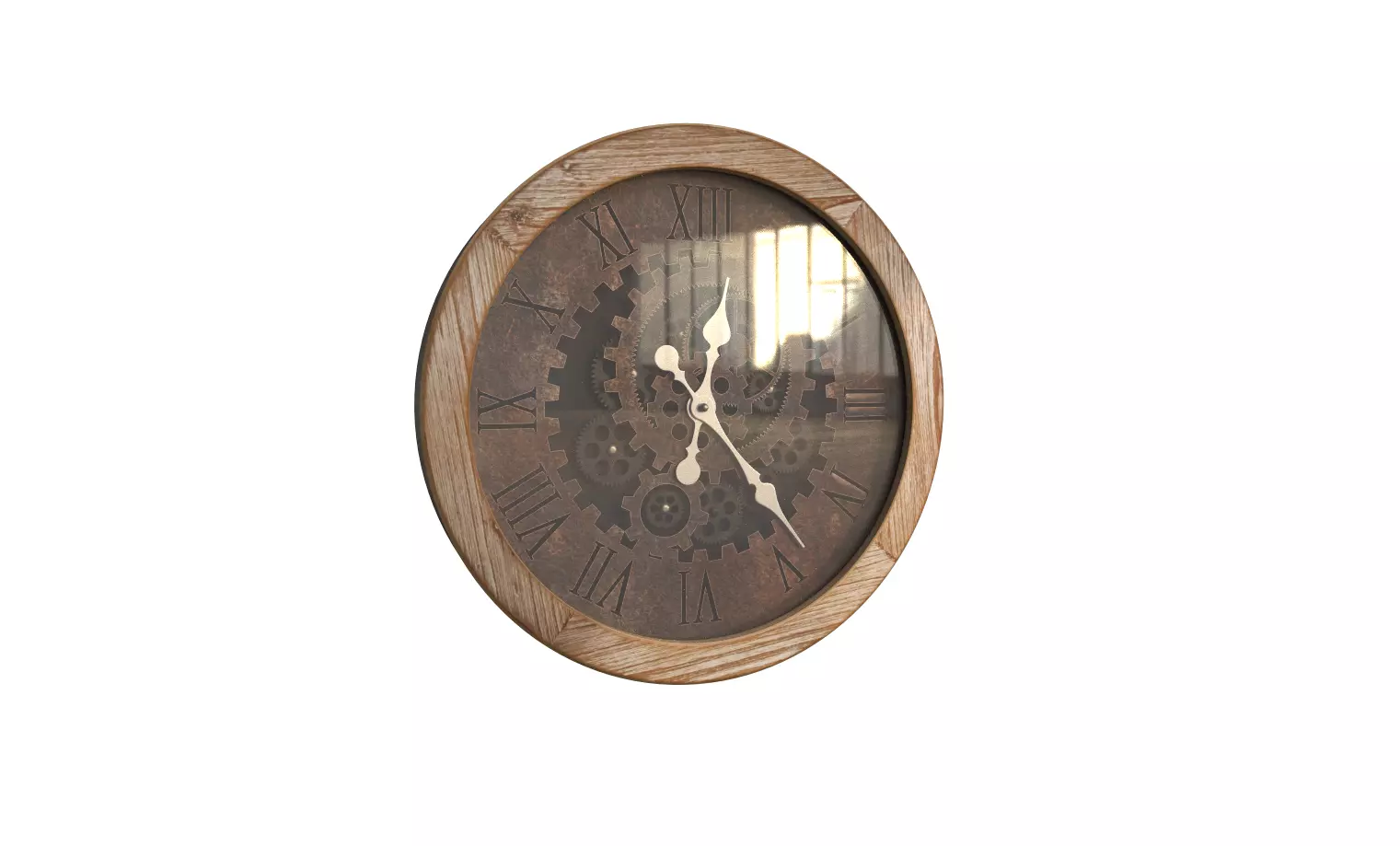 Large Wall Clocks with Moving Gears 3D model_0