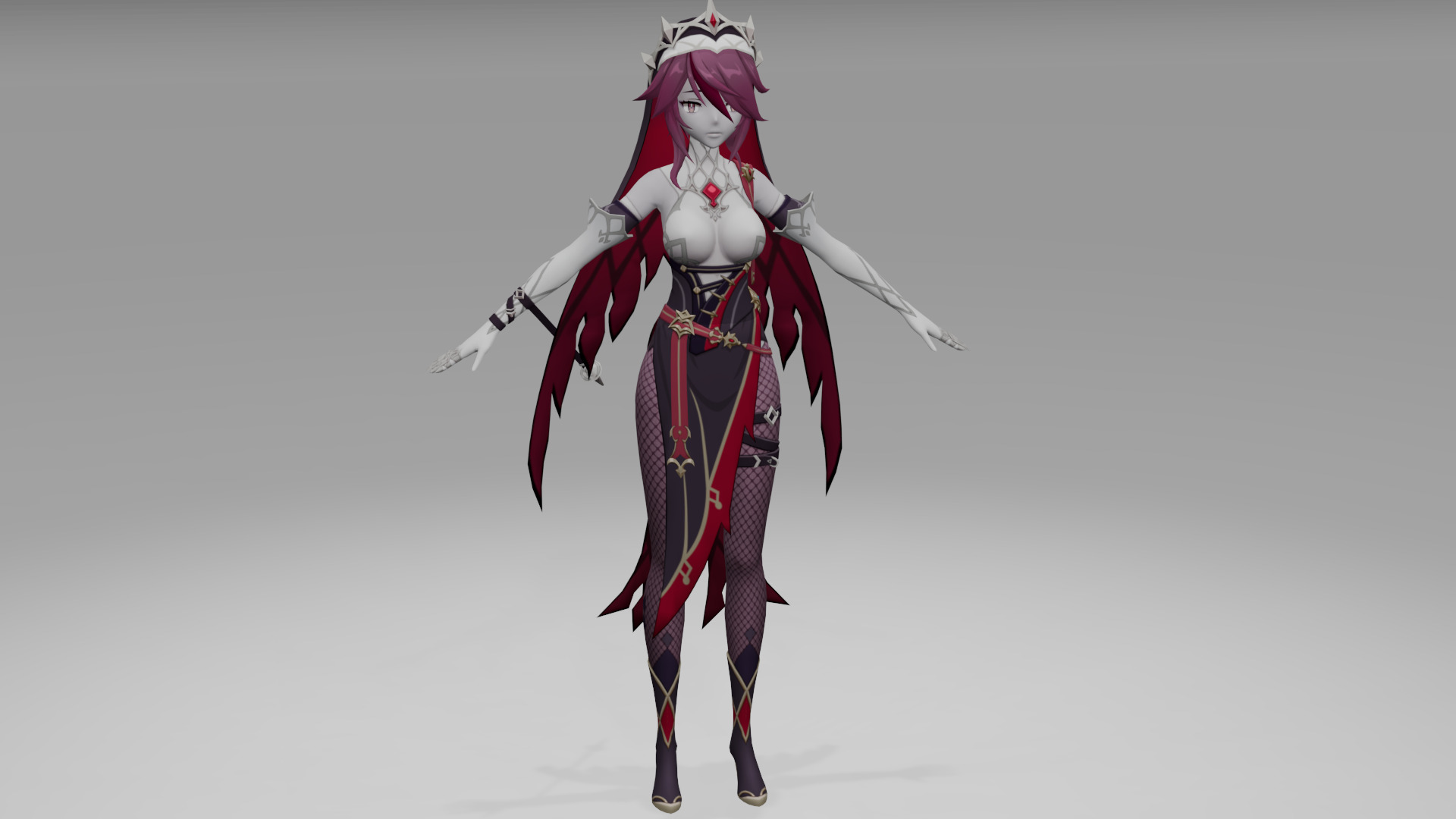 Rosaria Genshin Impact Fan Art 3D model_1