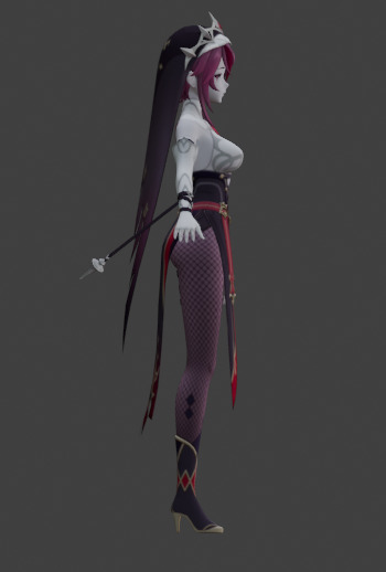 Rosaria Genshin Impact Fan Art 3D model_14