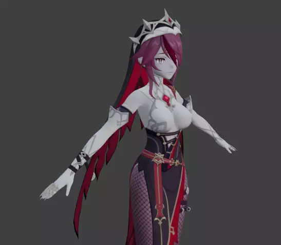 Rosaria Genshin Impact Fan Art 3D model_0