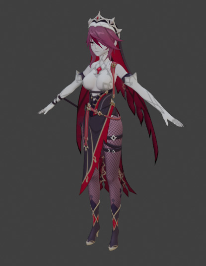 Rosaria Genshin Impact Fan Art 3D model_15