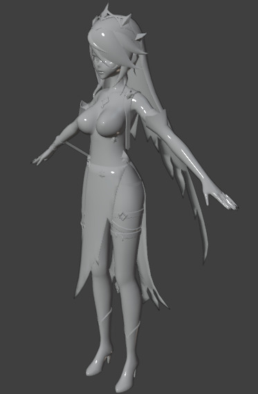 Rosaria Genshin Impact Fan Art 3D model_21