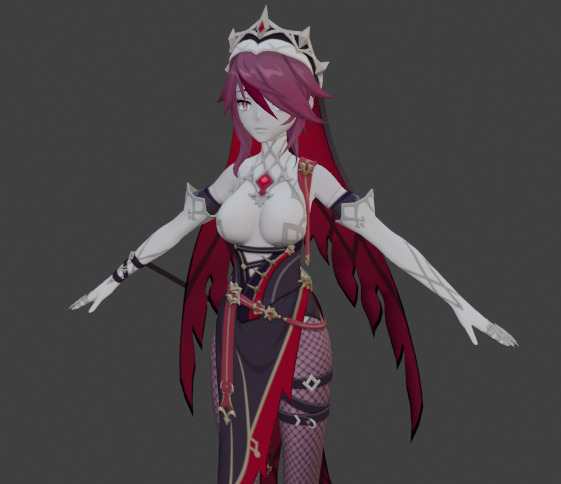 Rosaria Genshin Impact Fan Art 3D model_16