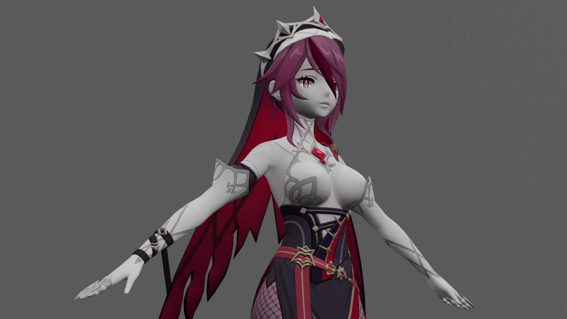 Rosaria Genshin Impact Fan Art 3D model_22