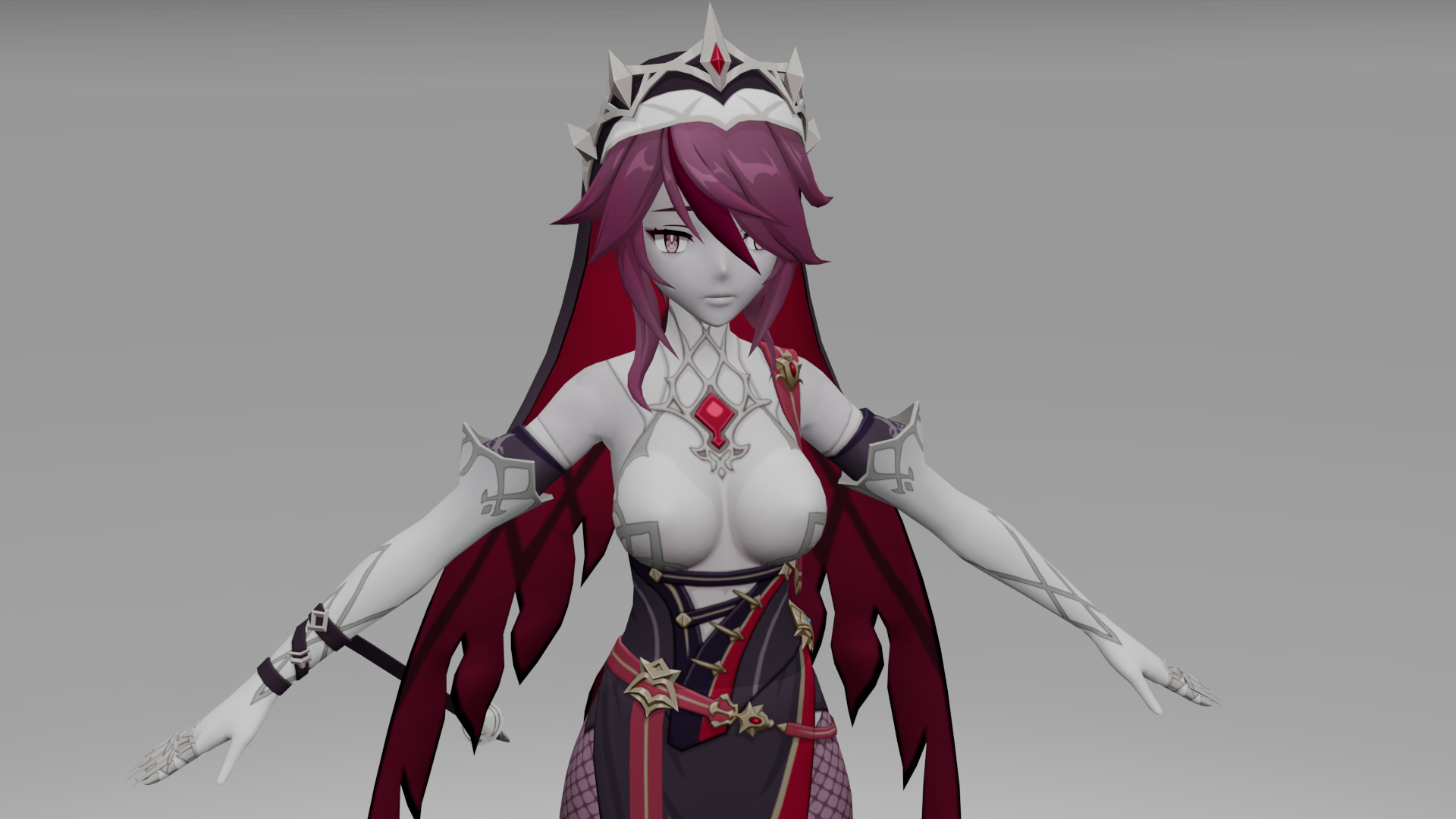 Rosaria Genshin Impact Fan Art 3D model_13