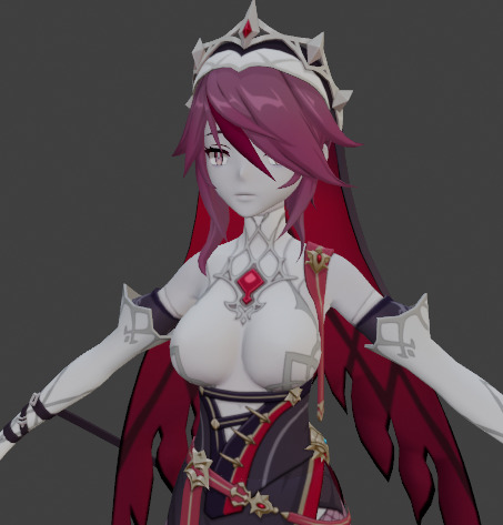 Rosaria Genshin Impact Fan Art 3D model_7