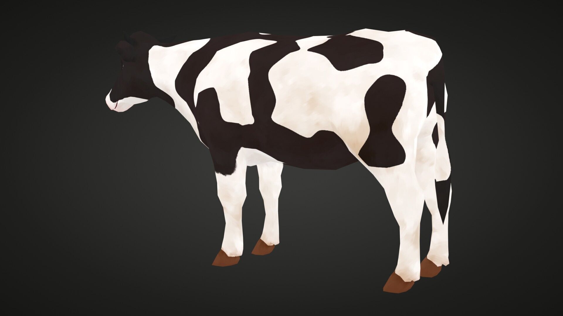 Cow - Stylized Low-poly 3D model_1