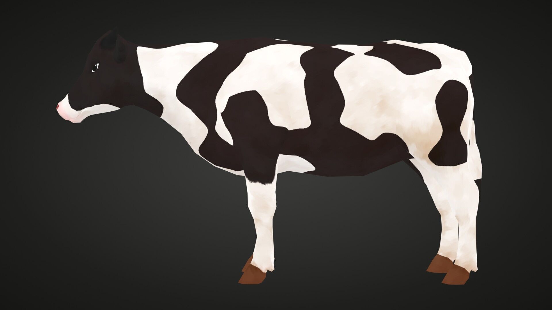 Cow - Stylized Low-poly 3D model_2