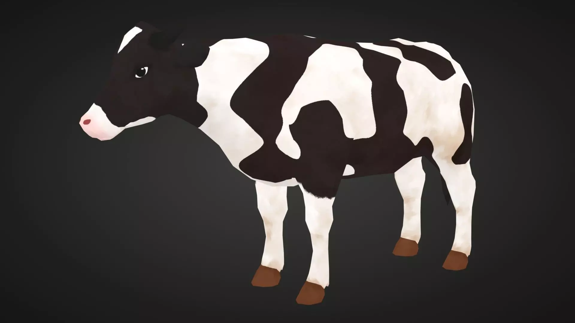 Cow - Stylized Low-poly 3D model_0