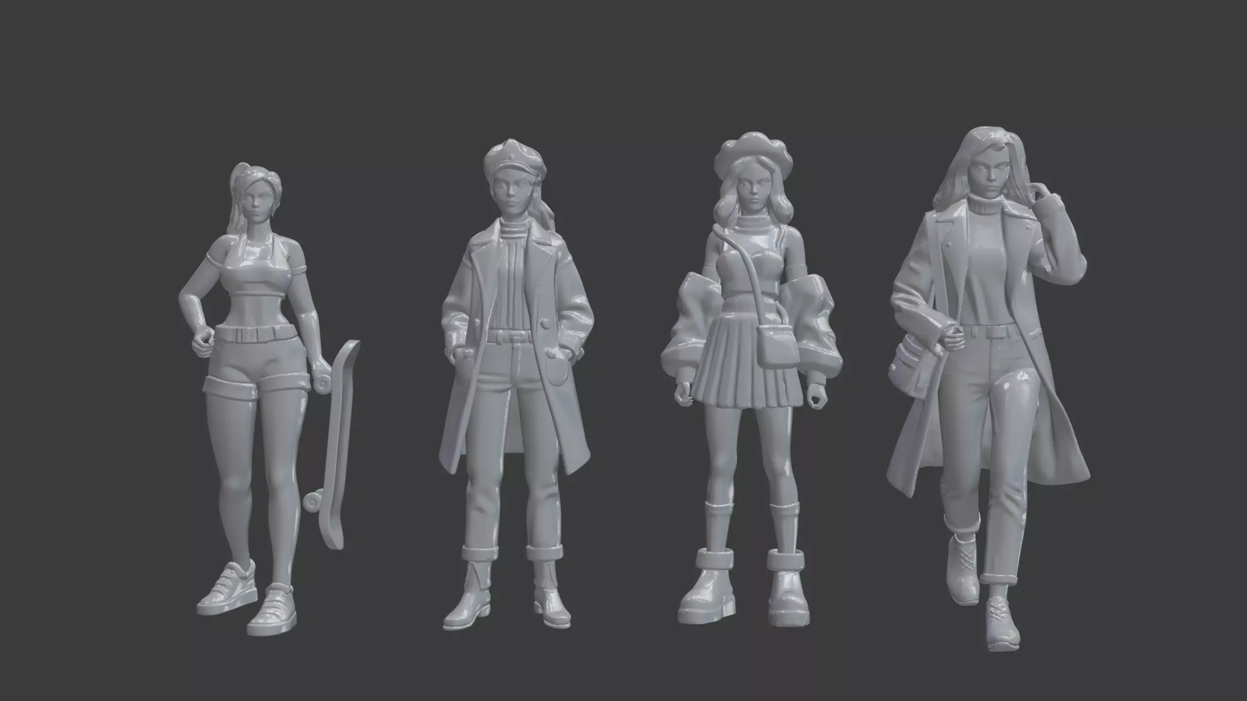 Street Style Girls Figure 3D print model
