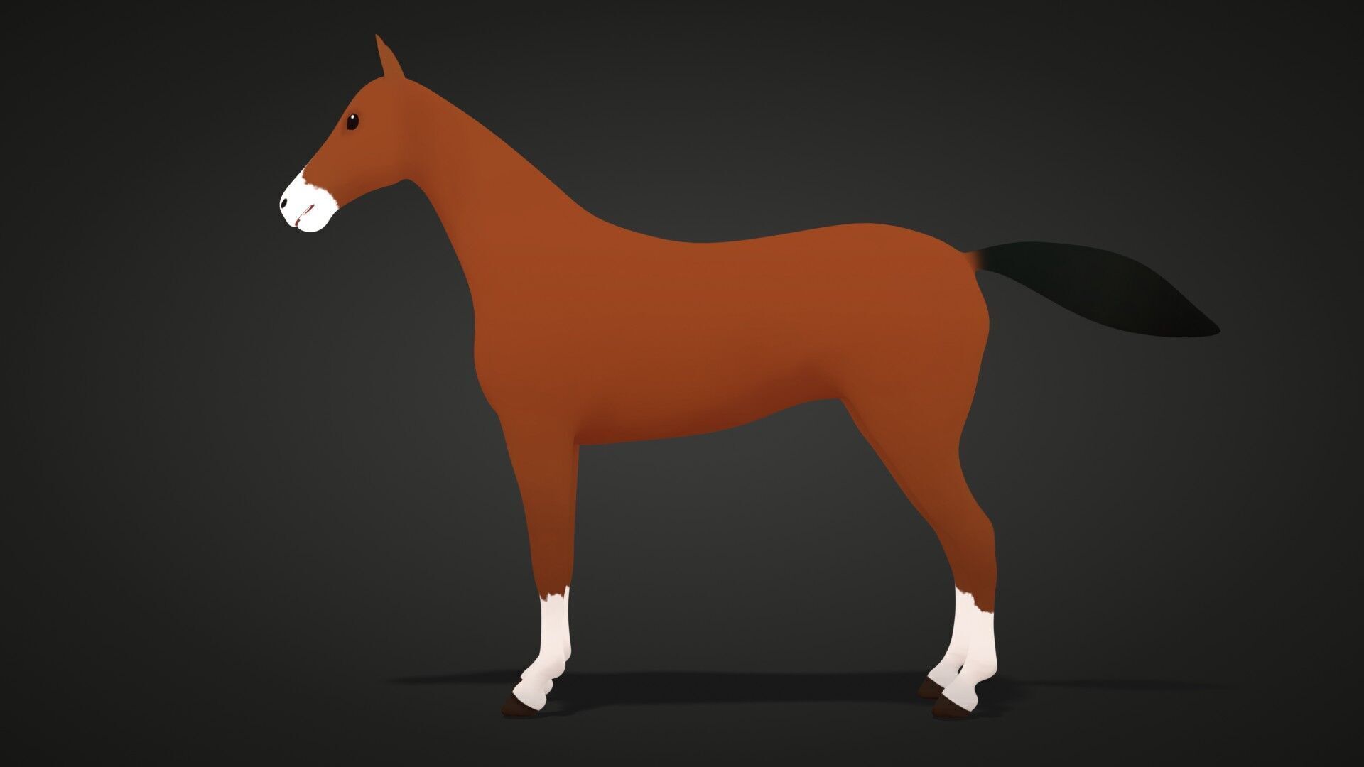 Horse - Stylized Low-poly 3D model_2