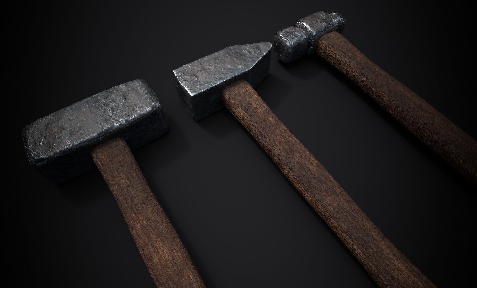 Medieval Blacksmith Hammers - 3D Model Pack Low-poly 3D model_1
