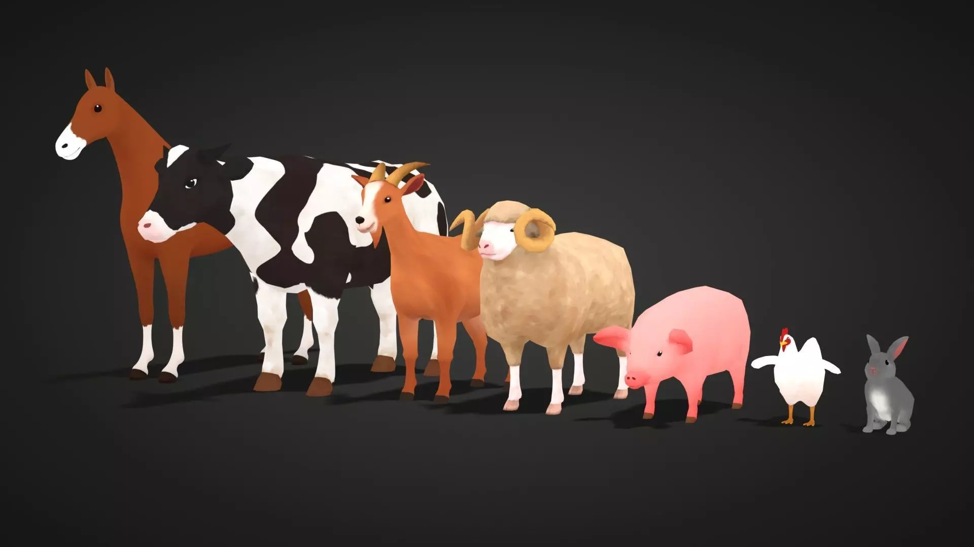 Farm Animal Pack - Stylized Anime Style 3D Model Collection_0