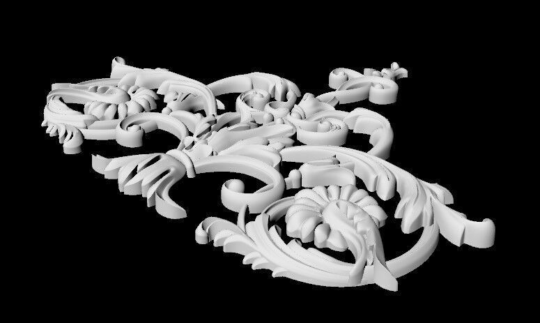 Central decor ornament for furniture 3D model_2