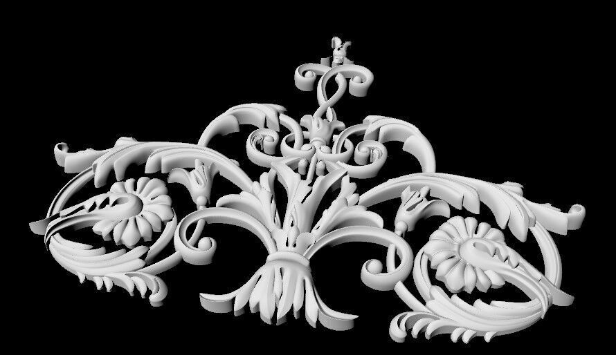 Central decor ornament for furniture 3D model_3