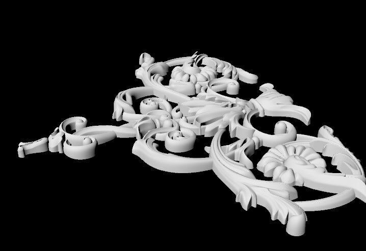 Central decor ornament for furniture 3D model_4