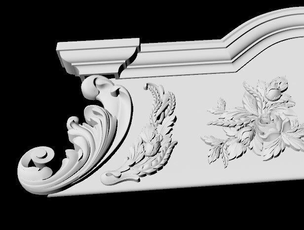 Central decor ornament for furniture 3D model_2