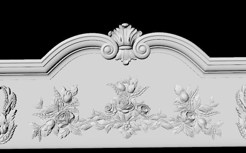 Central decor ornament for furniture 3D model_4