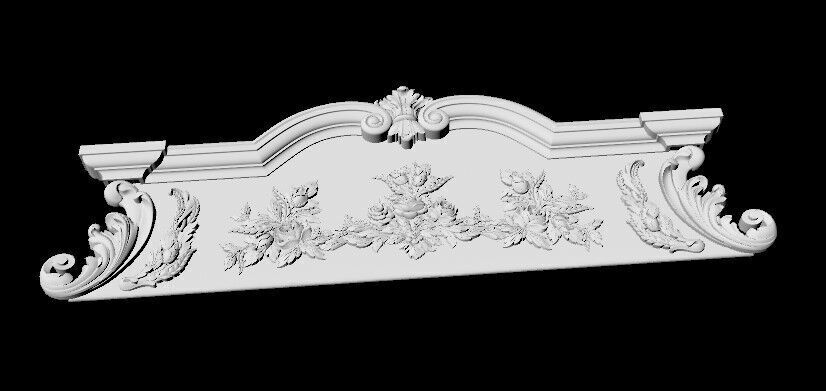 Central decor ornament for furniture 3D model_5