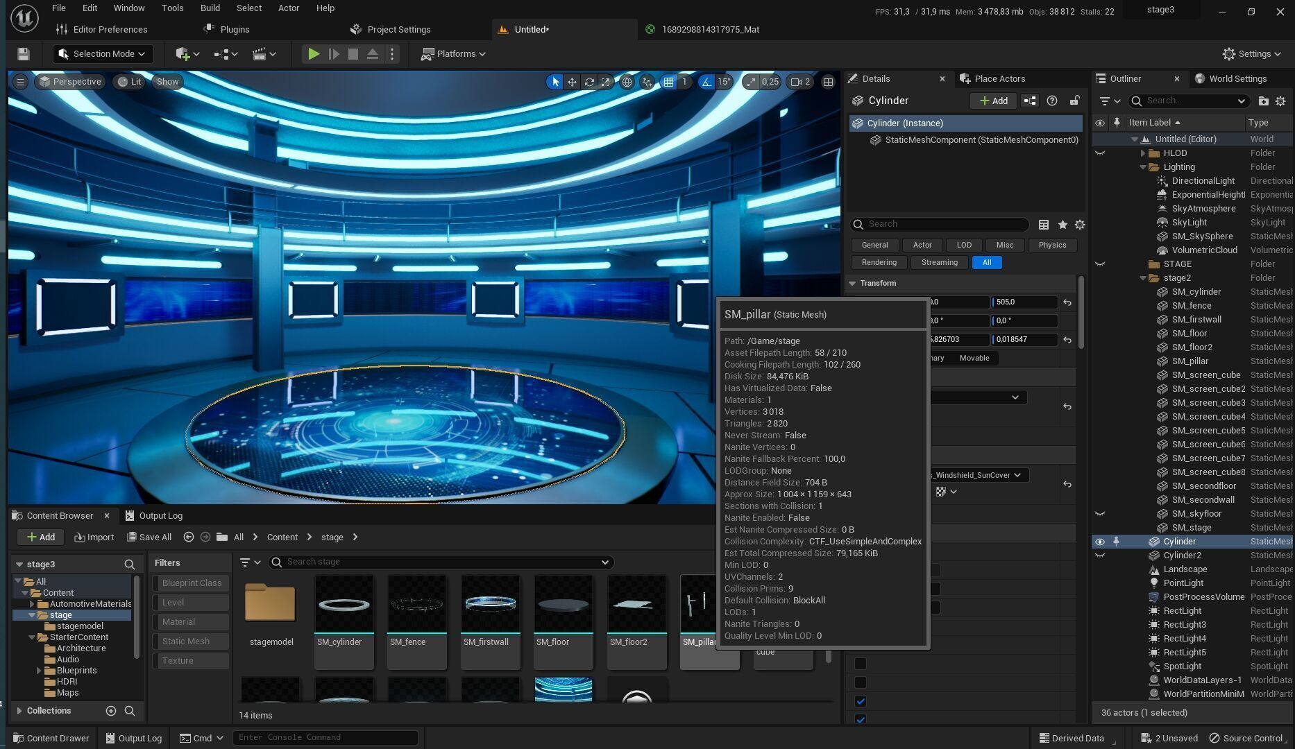 UE5 Virtual Set Low-poly 3D model_16